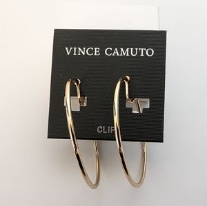 Vince Camuto Hoop Clip-on Earrings Gold NWT